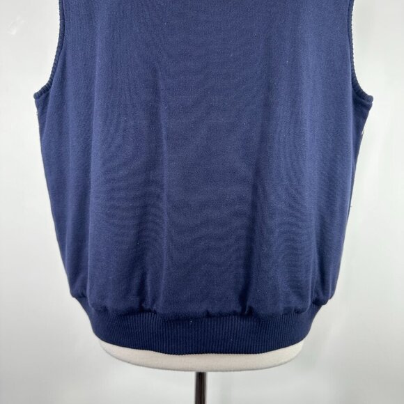 Vintage Lauren Ralph Lauren Silk Equestrian Print Vest Womens 3X Navy Preppy - Picture 9 of 13